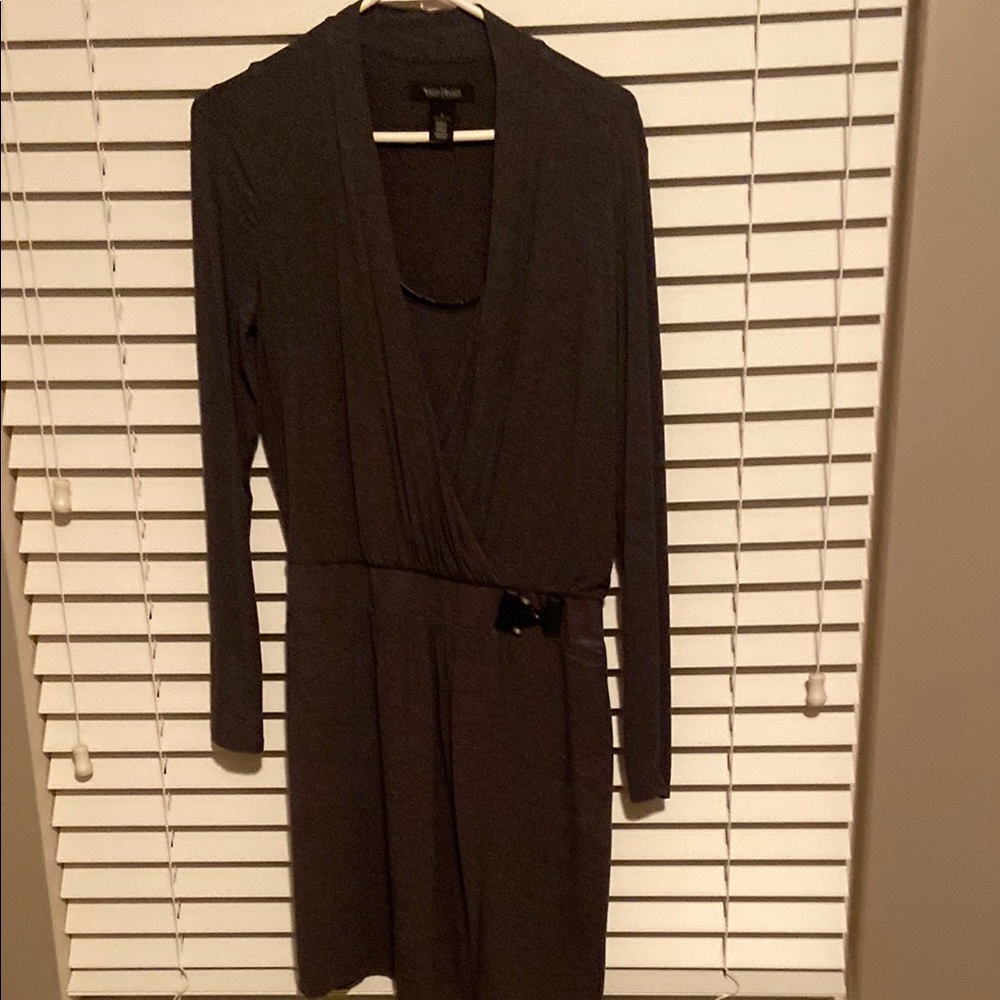 Black and Gray Long Sleeve Wrap Dress White House Black Market